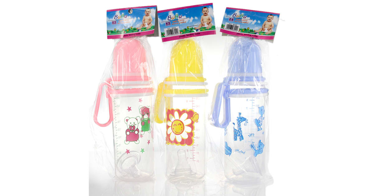 250ml Handled PP Bottle, Bear Flower and Animal Prints, Header Card — OEM / Wholesale