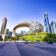 Museum of the Future futuristic architectural structure with Arabic calligraphy design in Dubai downtown skyline