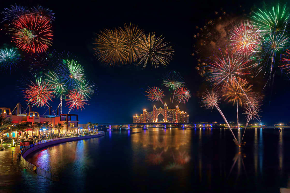 Dubai New Year Luxury Break with JBR and Palm Fireworks View Palm Jumeirah New Year Celebration