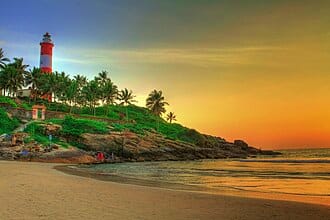 Drive to Kovalam; relax at Kovalam Beach, evening leisure