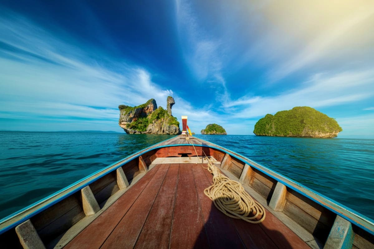 7 island tour on long tail boat