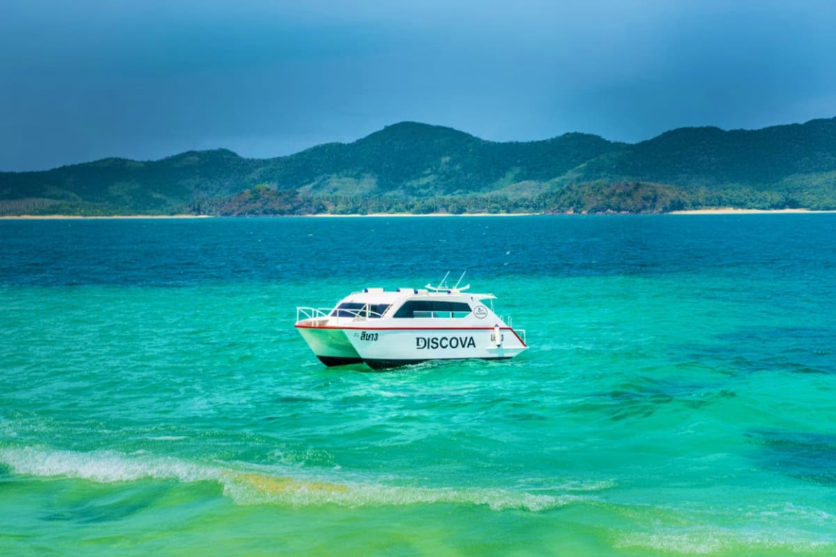 James bond island on speedboat