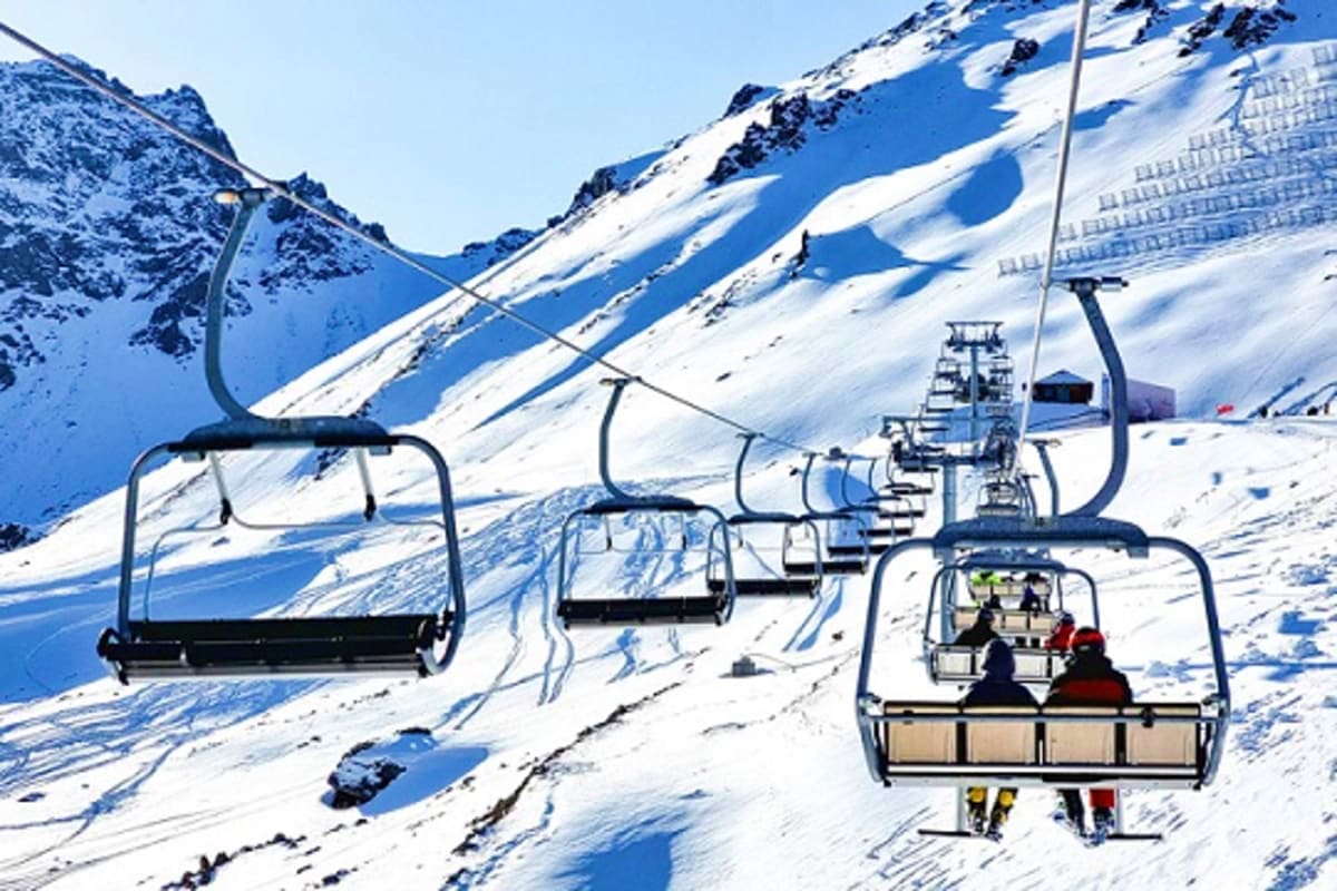 cable car Kazakhstan in winter