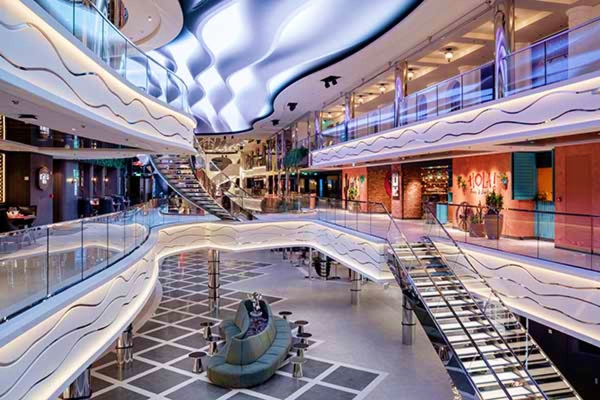 MSC World America Caribbean Cruise Atrium