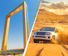 Dubai Frame Views, Desert Safari with BBQ Dinner