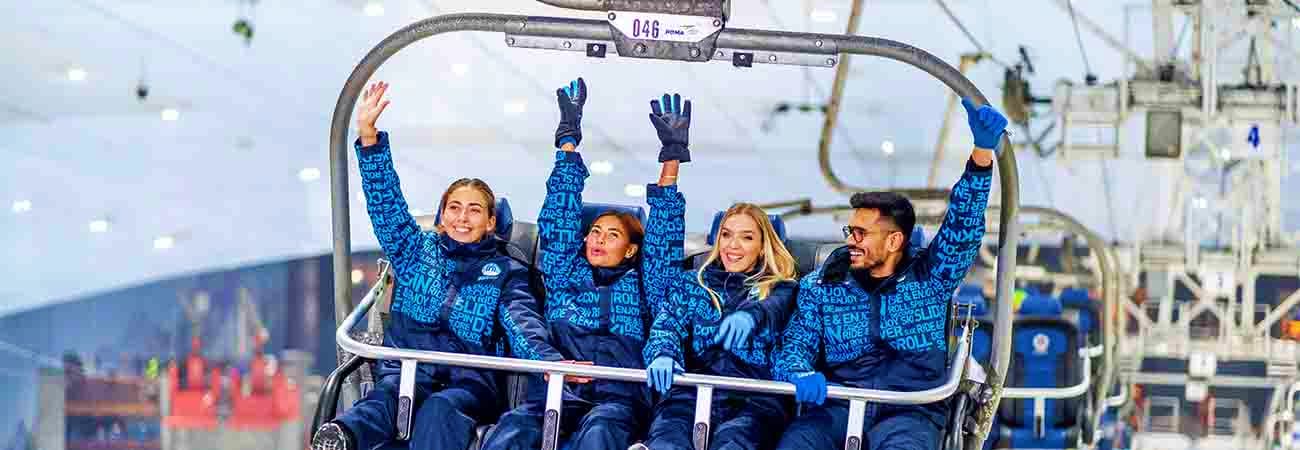 Ski Dubai from Abu Dhabi background
