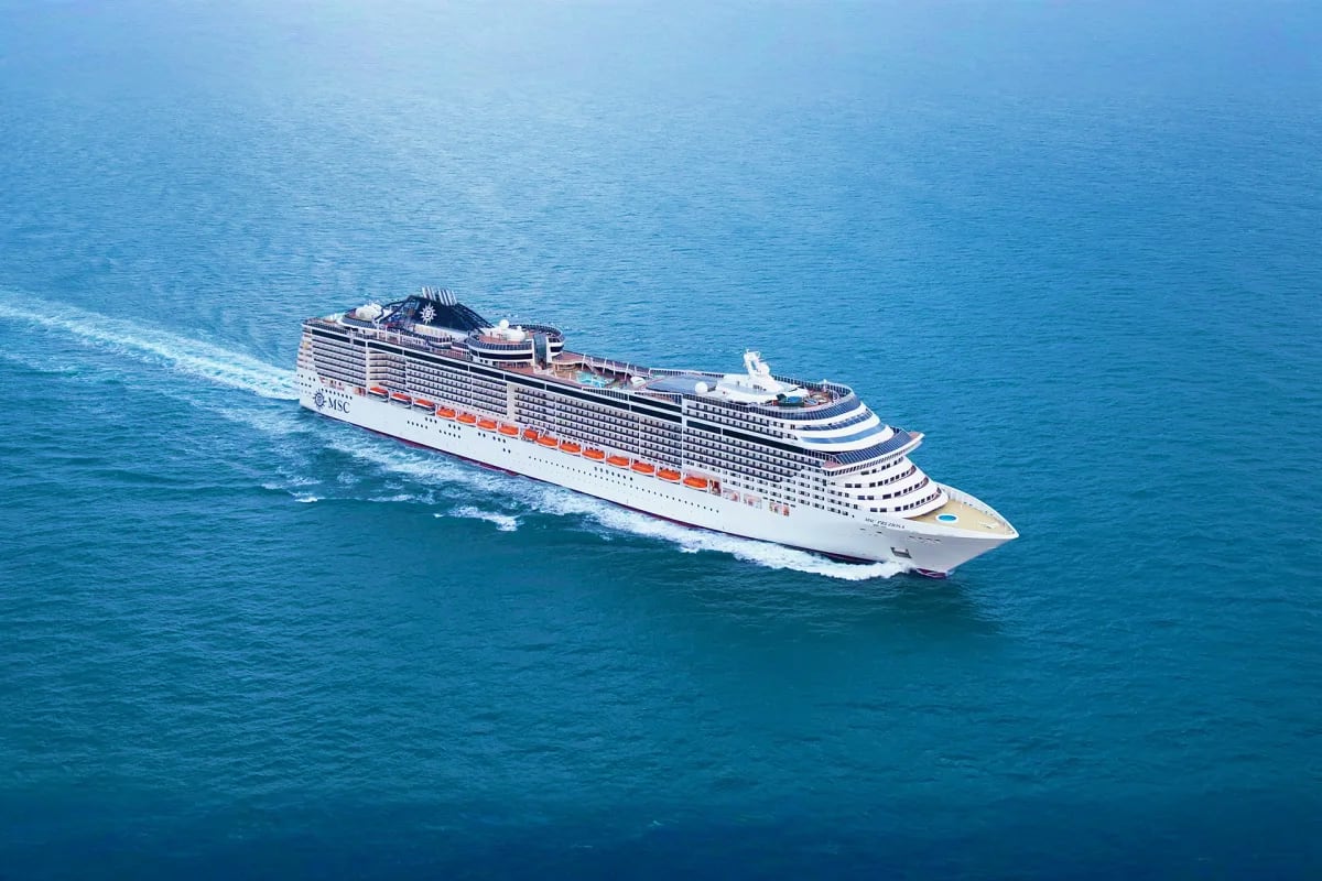 MSC Preziosa Northern Escape MSC Preziosa cruise ship sailing on blue ocean waters during daytime