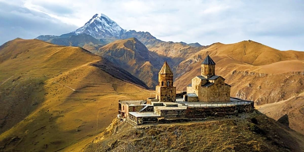 Khor Virap monastery with snow-capped Mount Ararat in the background, Armenia landscape