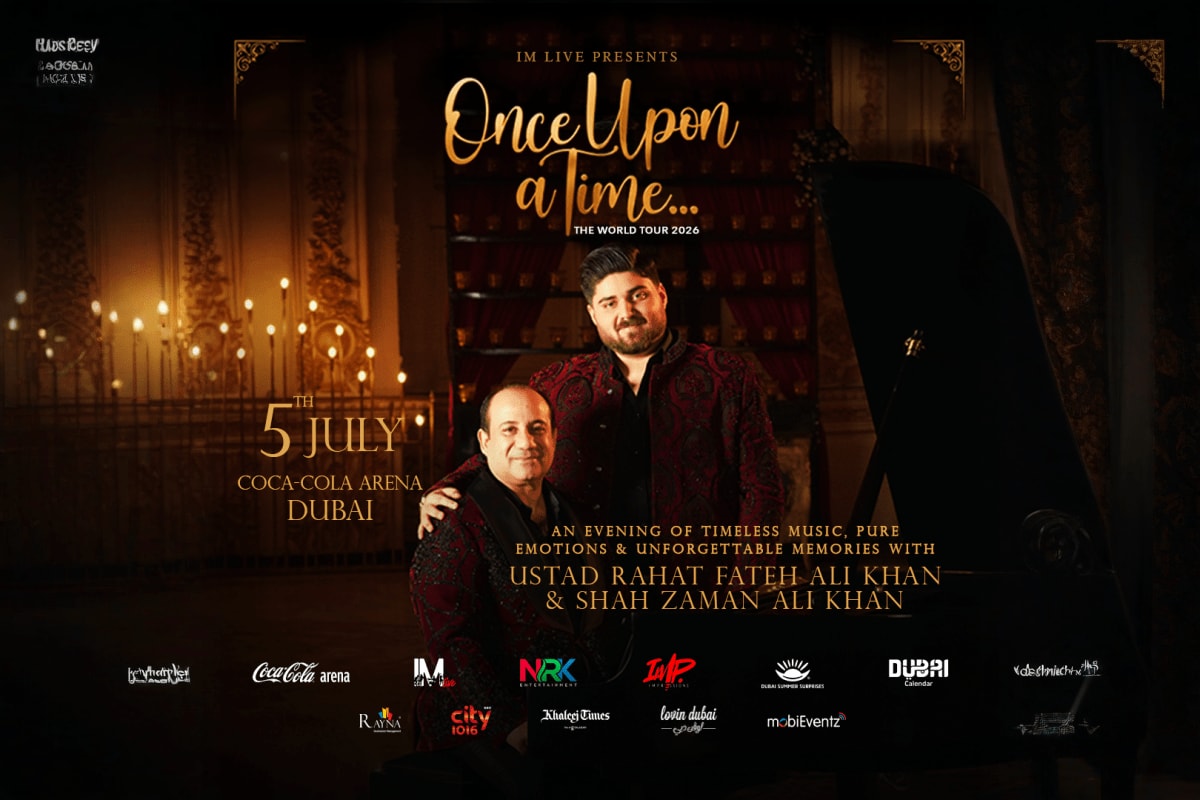Rahat Fateh Ali Khan Once Upon a Time World Tour Promotional poster for Once Upon a Time World Tour 2026 featuring Rahat Fateh Ali Khan and Shah Zaman Ali Khan performing Jul