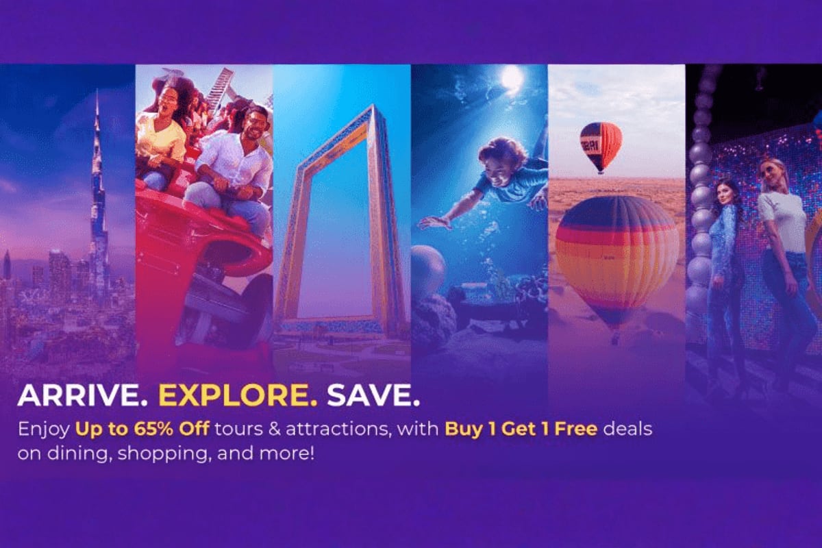 Testing DCC web test Collage of Dubai attractions including Burj Khalifa, roller coaster, Frame monument, underwater diver, and hot air balloons a