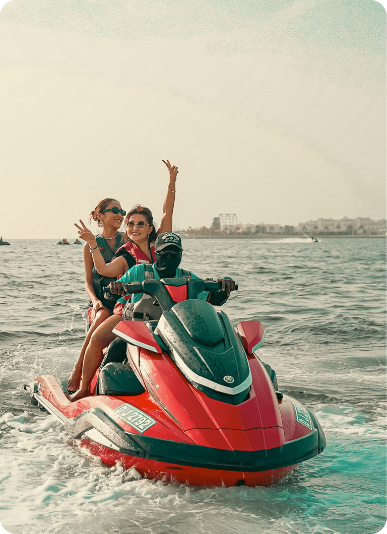 Guest riding a jet ski