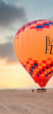 Hot air balloon in the desert