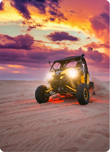 Off-road buggy driving in the desert