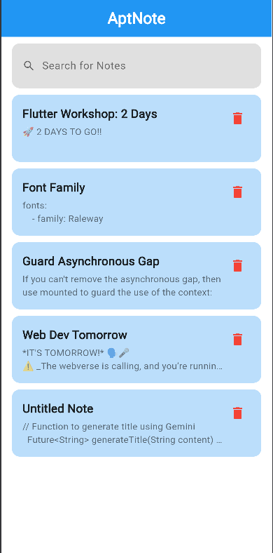 AptNote Screenshot