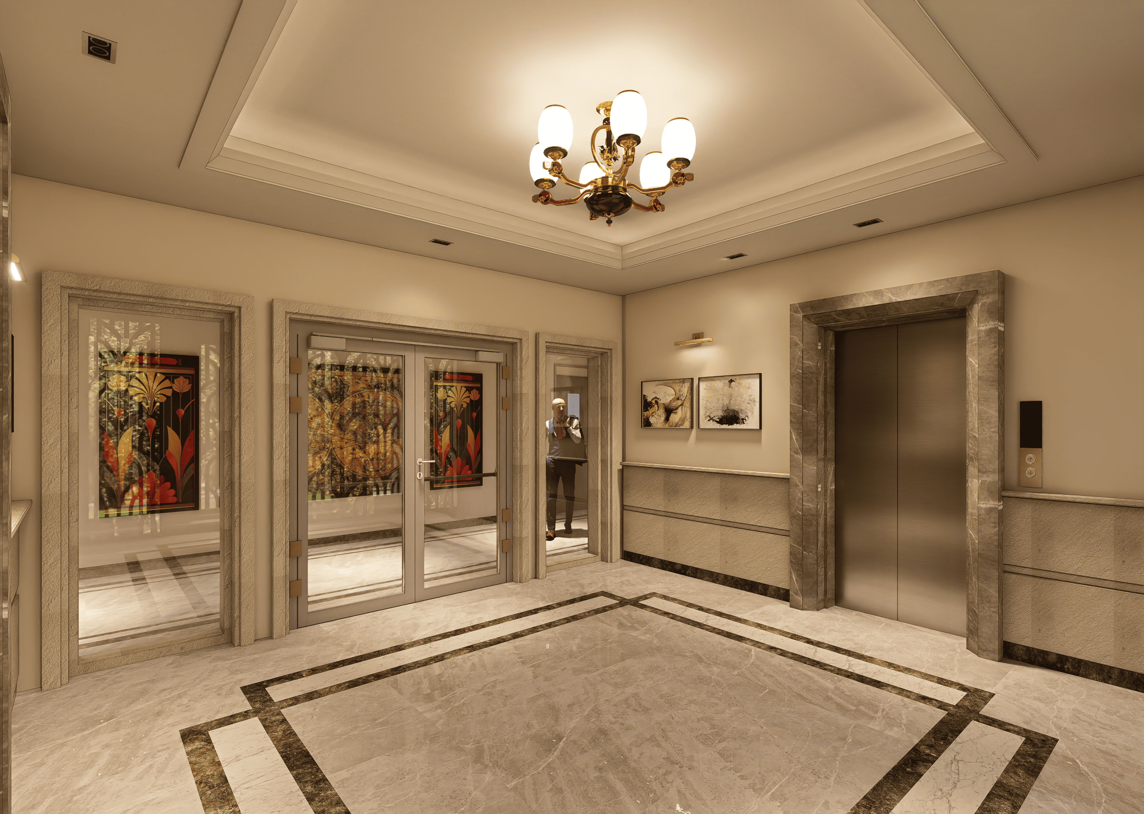 Typical floor lift lobby