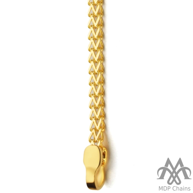 Double Maruti 5 DMT5 - 5 gram chain gold chain, machine made, solid construction, flat shape with long curb link design, diamond cut finish, 3-line style. Ideal for B2B wholesale buyers.