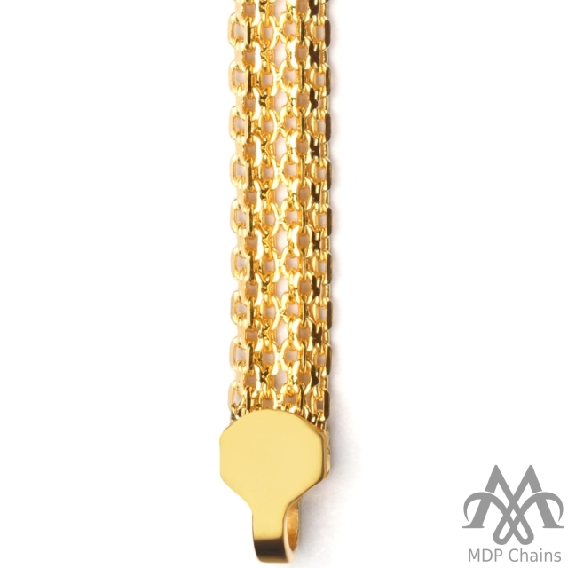 Anchor Border 8 ABDR8 - 8 gram chain gold chain, machine made, solid construction, twin pyramid shape with anchor link design, diamond cut finish, 6-line style. Ideal for B2B wholesale buyers.