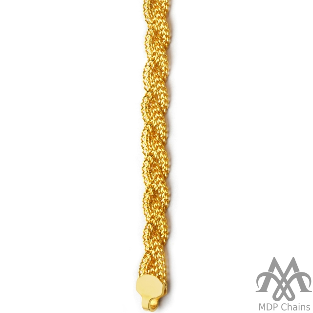 fancy b8 - A flat solid bracelet with a indo italian pattern and fancy links. Finished with a beautiful high polish. A perfect example of rope and classic design.