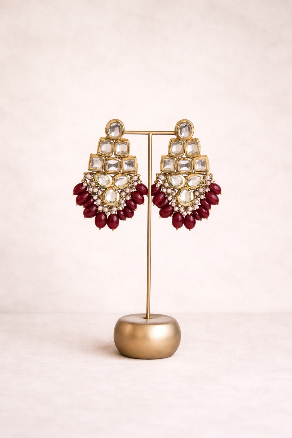Red Kundan Earrings