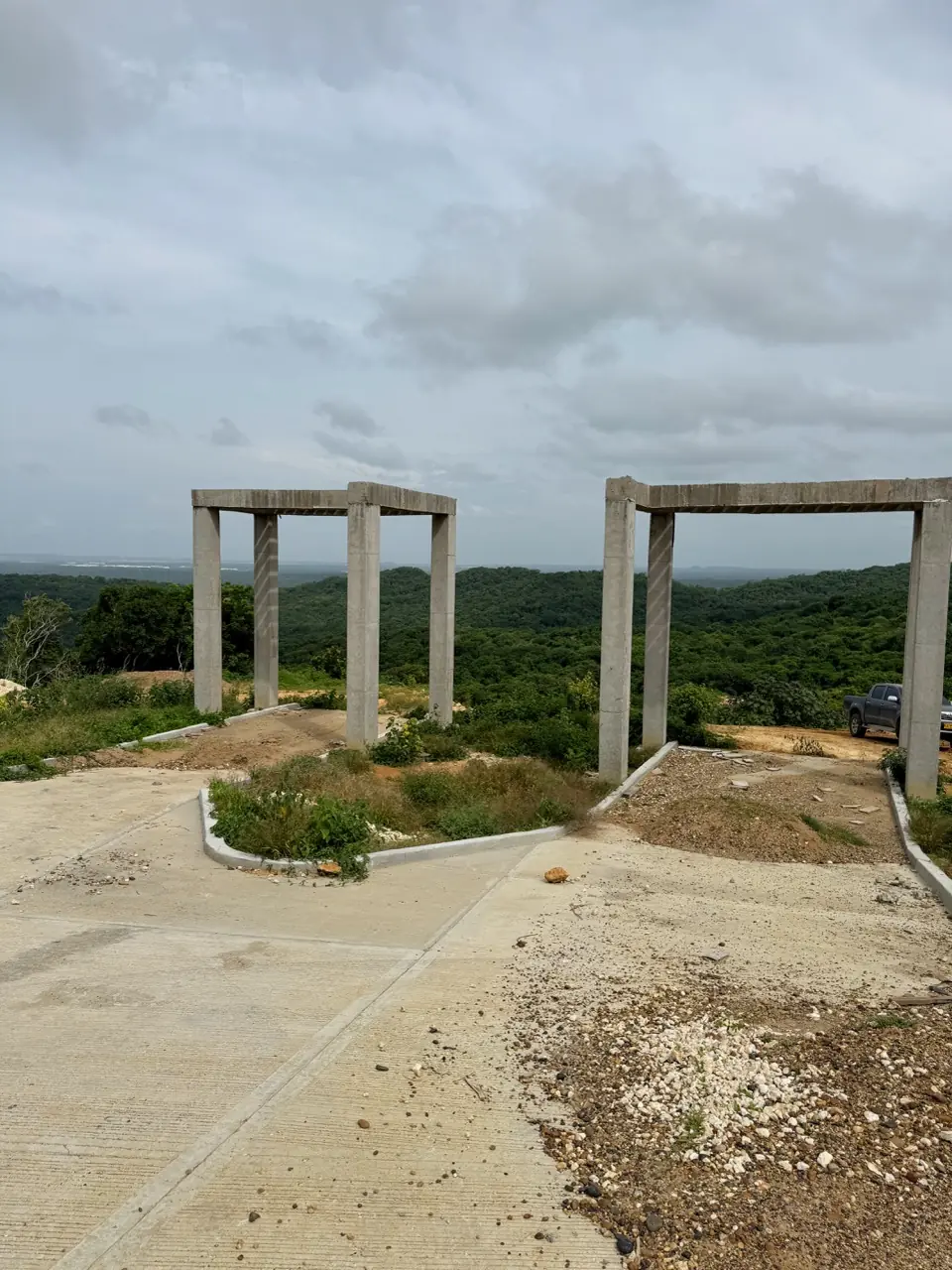 Portico en construcción