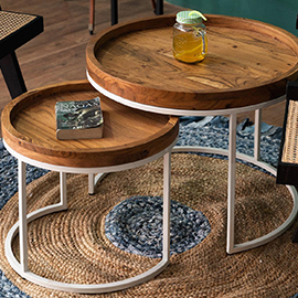 Novo Premium Solid Acacia wood Nested Side / Coffee Table