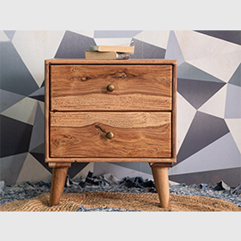 Hawkin Solid Wood Modern Bedside Table