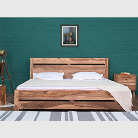 Hawkin Modern Wood King Size Bed 4