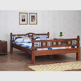 Vismit Solid Sheesham Wood Bed 4