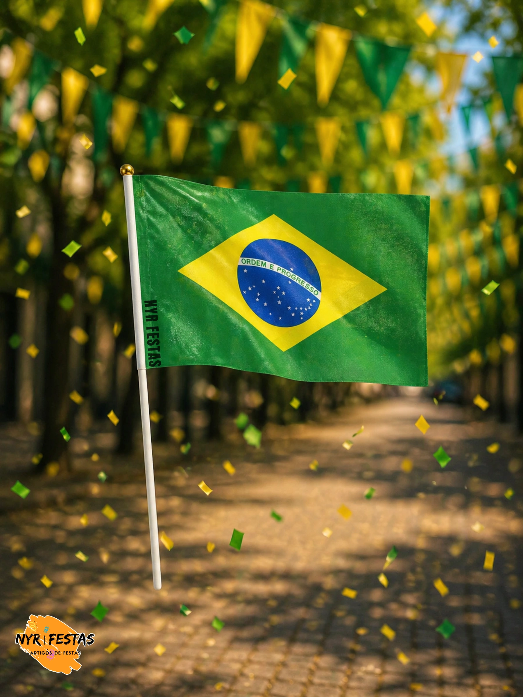 Bandeira com Haste do Brasil