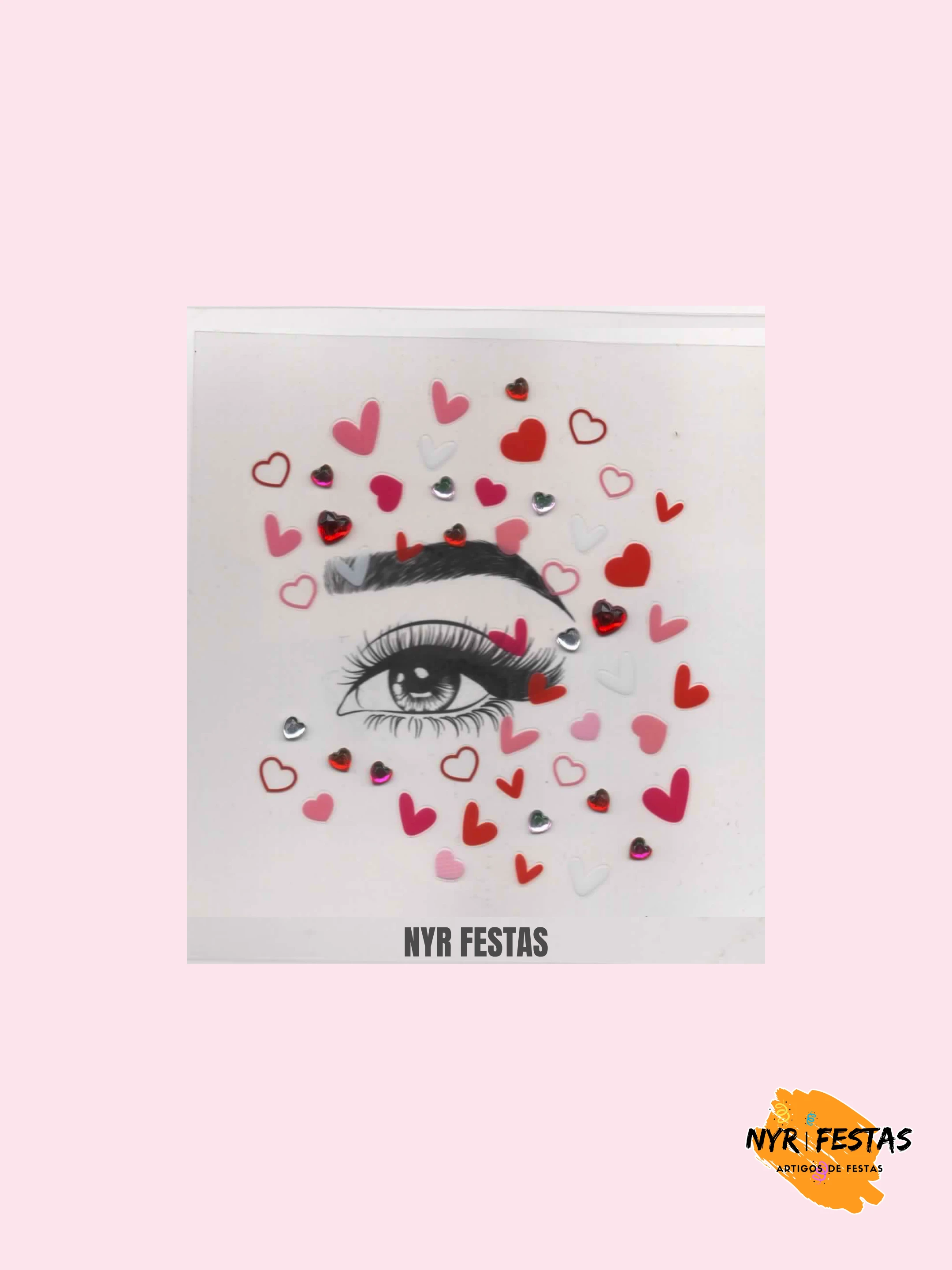 Adesivo Facial Meia Face com Pedras