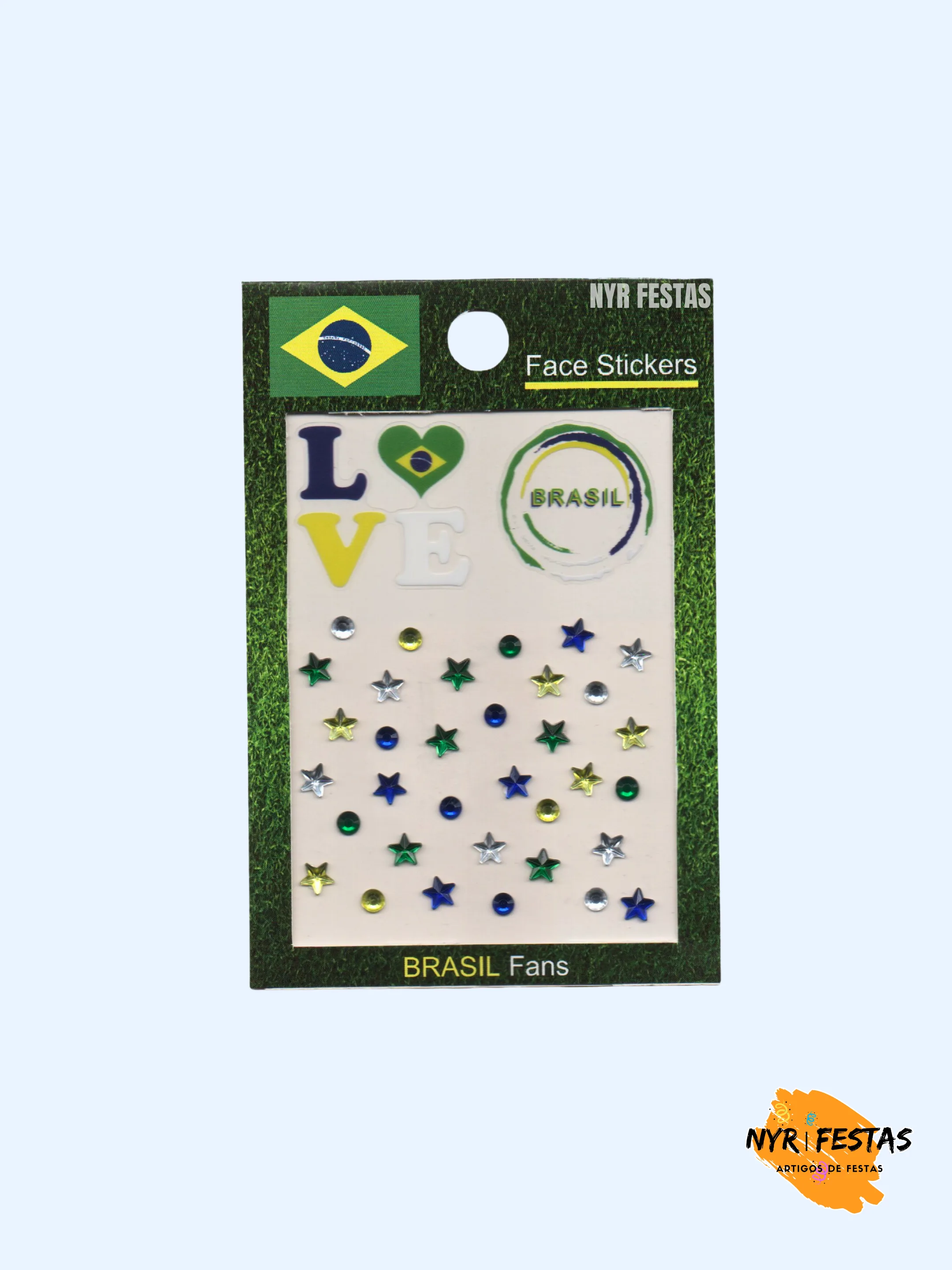 Adesivo Facial Brasil com Pedrinhas