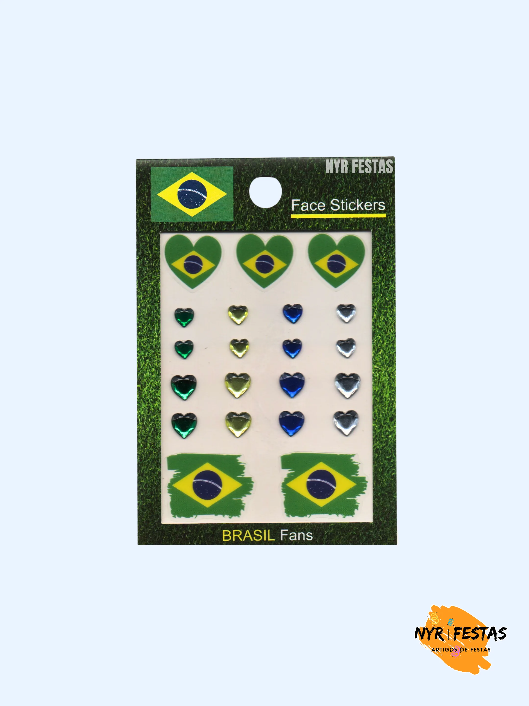 Adesivo Facial Brasil com Pedrinhas