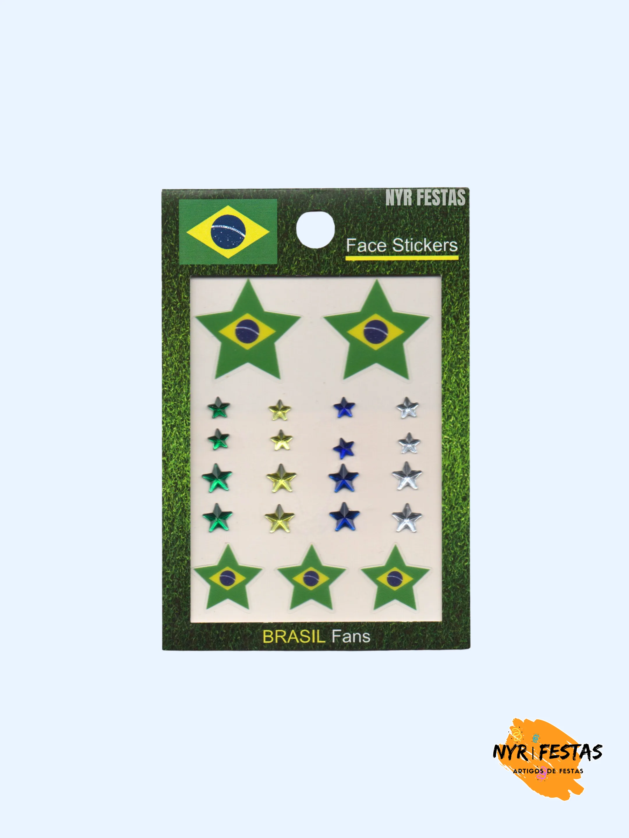 Adesivo Facial Brasil com Pedrinhas