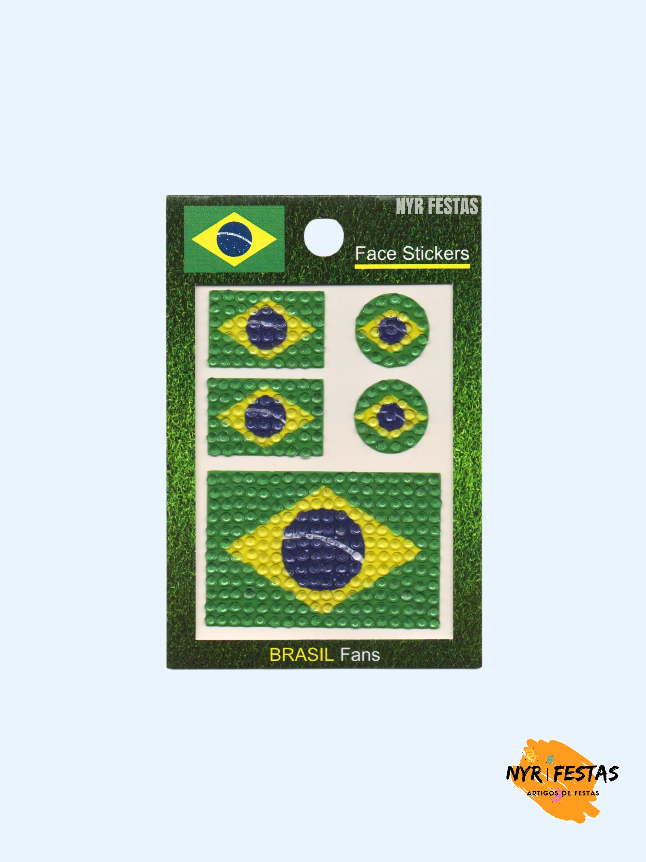 Adesivo Facial Brasil com Pedrinhas