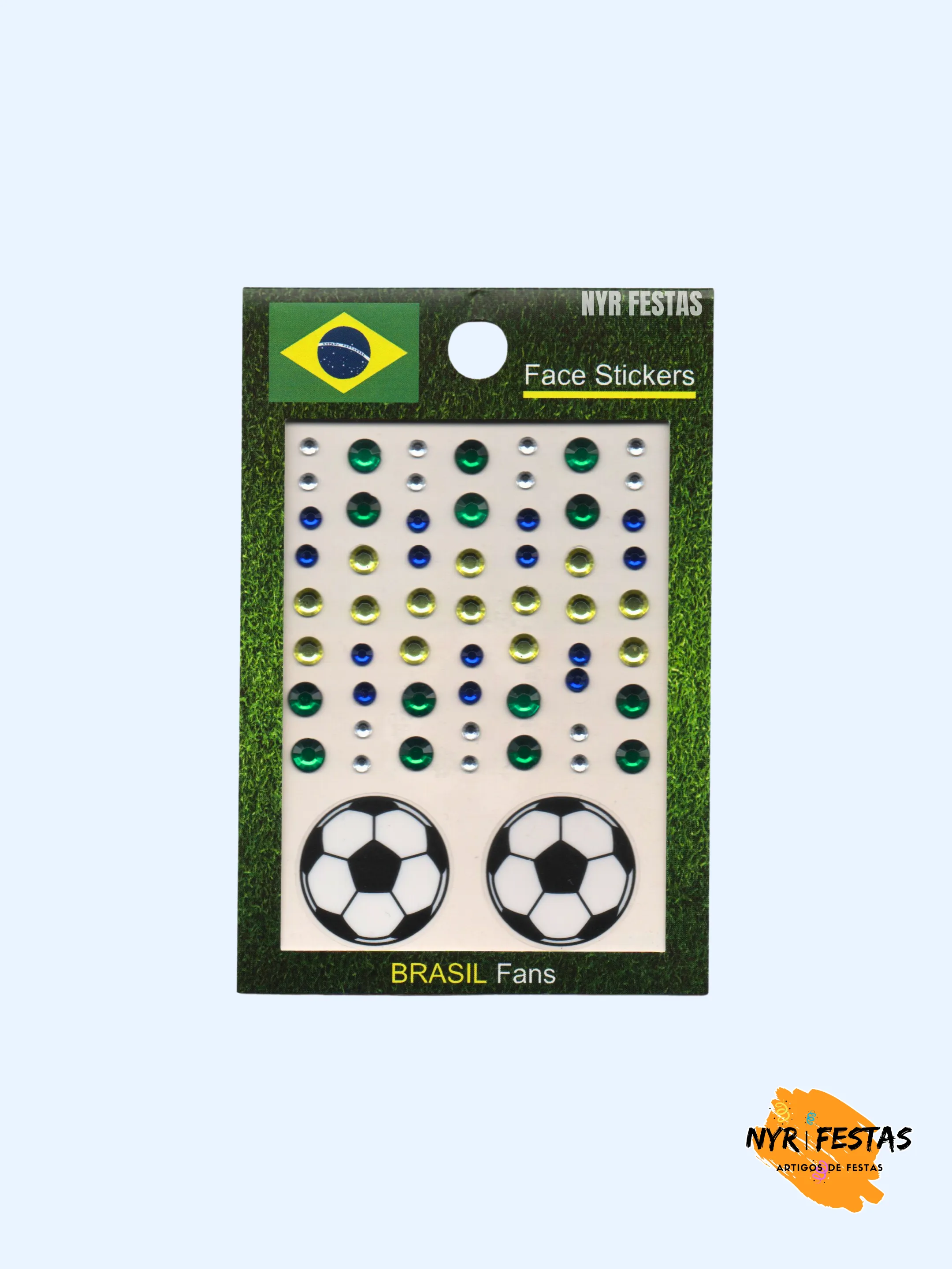 Adesivo Facial Brasil com Pedrinhas