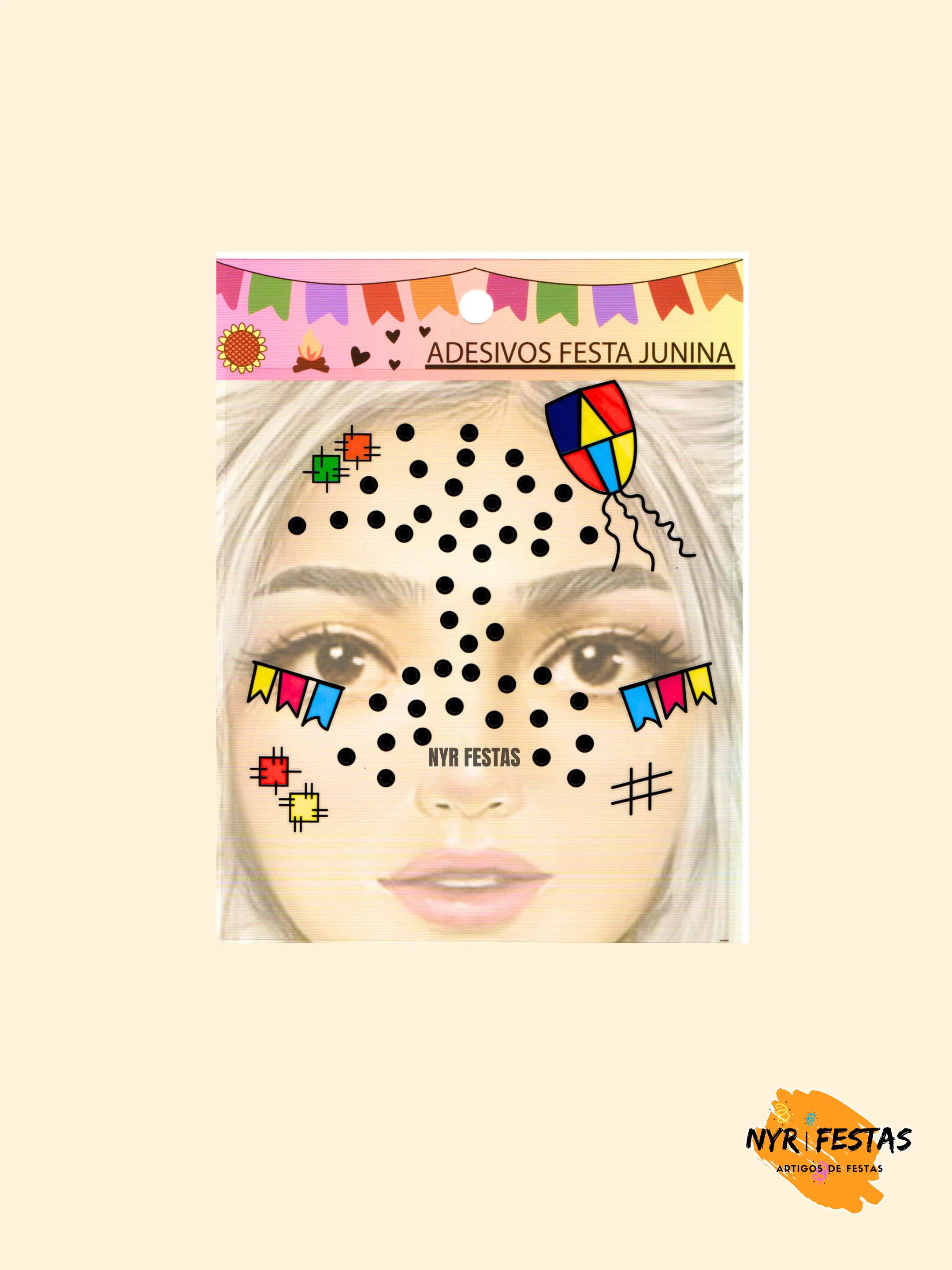 Adesivo Facial Tema Junino
