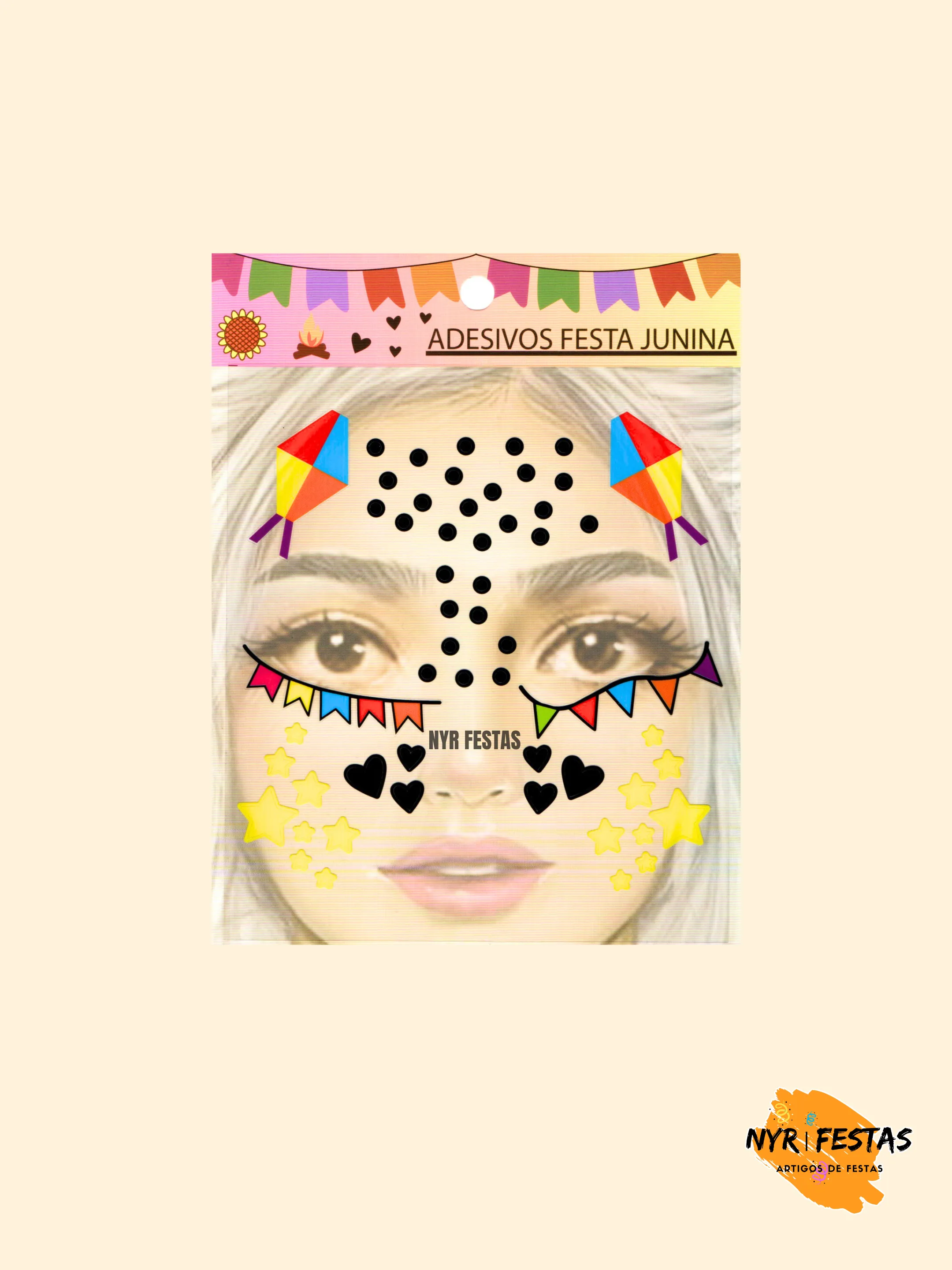 Adesivo Facial Tema Junino