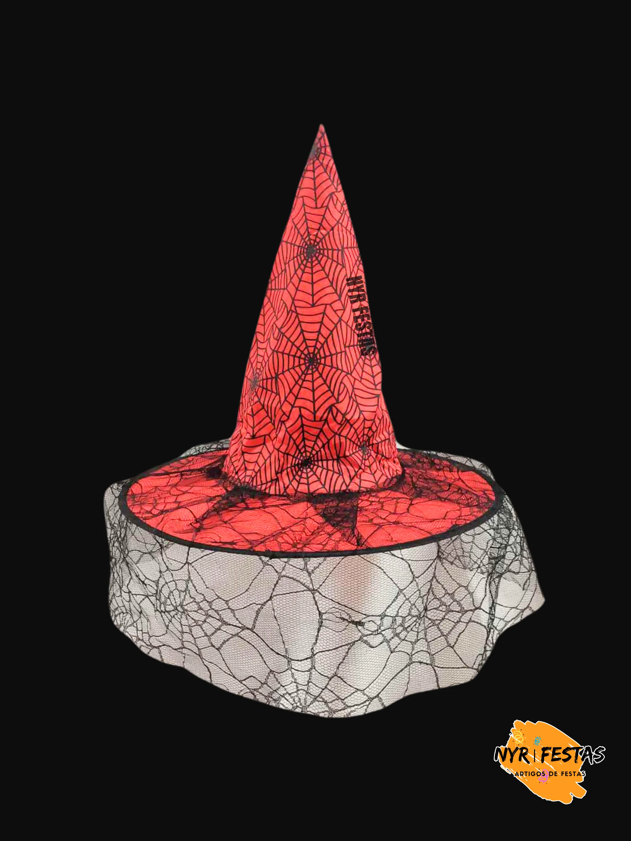 Chapéu de Bruxa Luxo com Véu