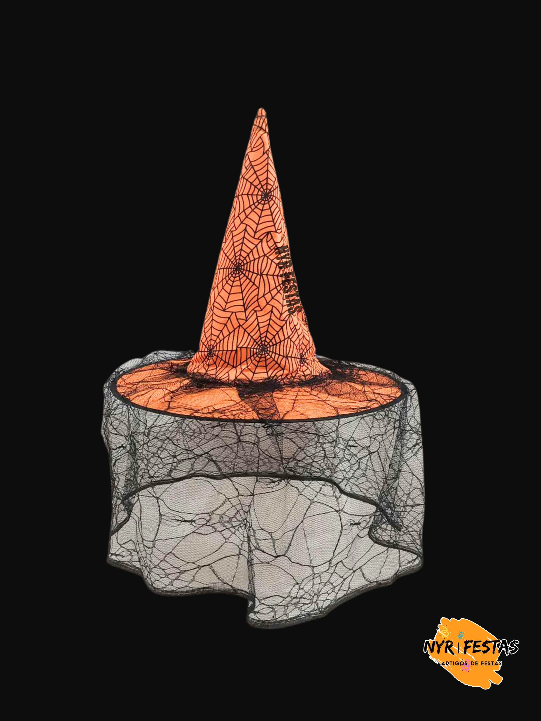 Chapéu de Bruxa Luxo com Véu