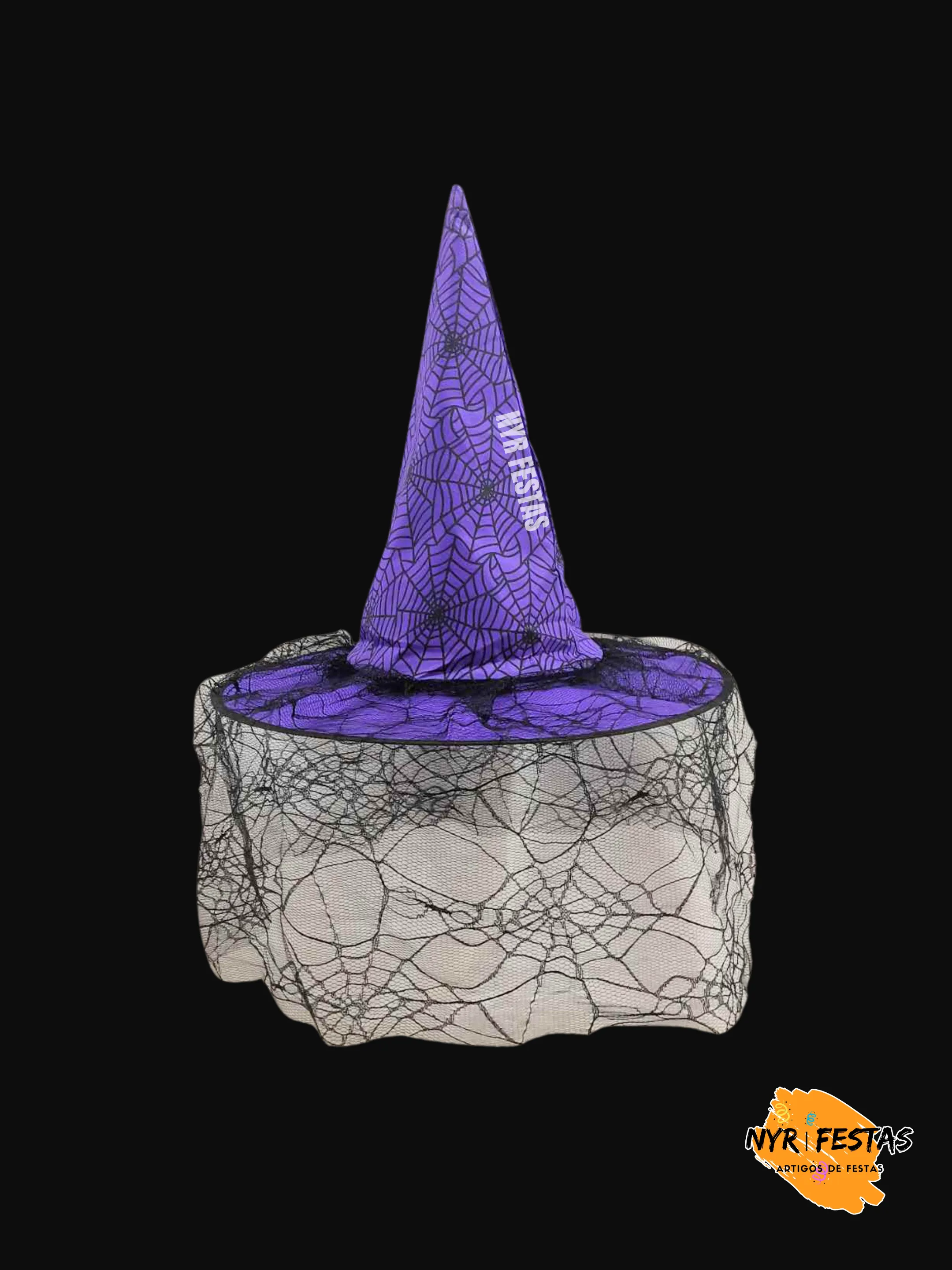 Chapéu de Bruxa Luxo com Véu