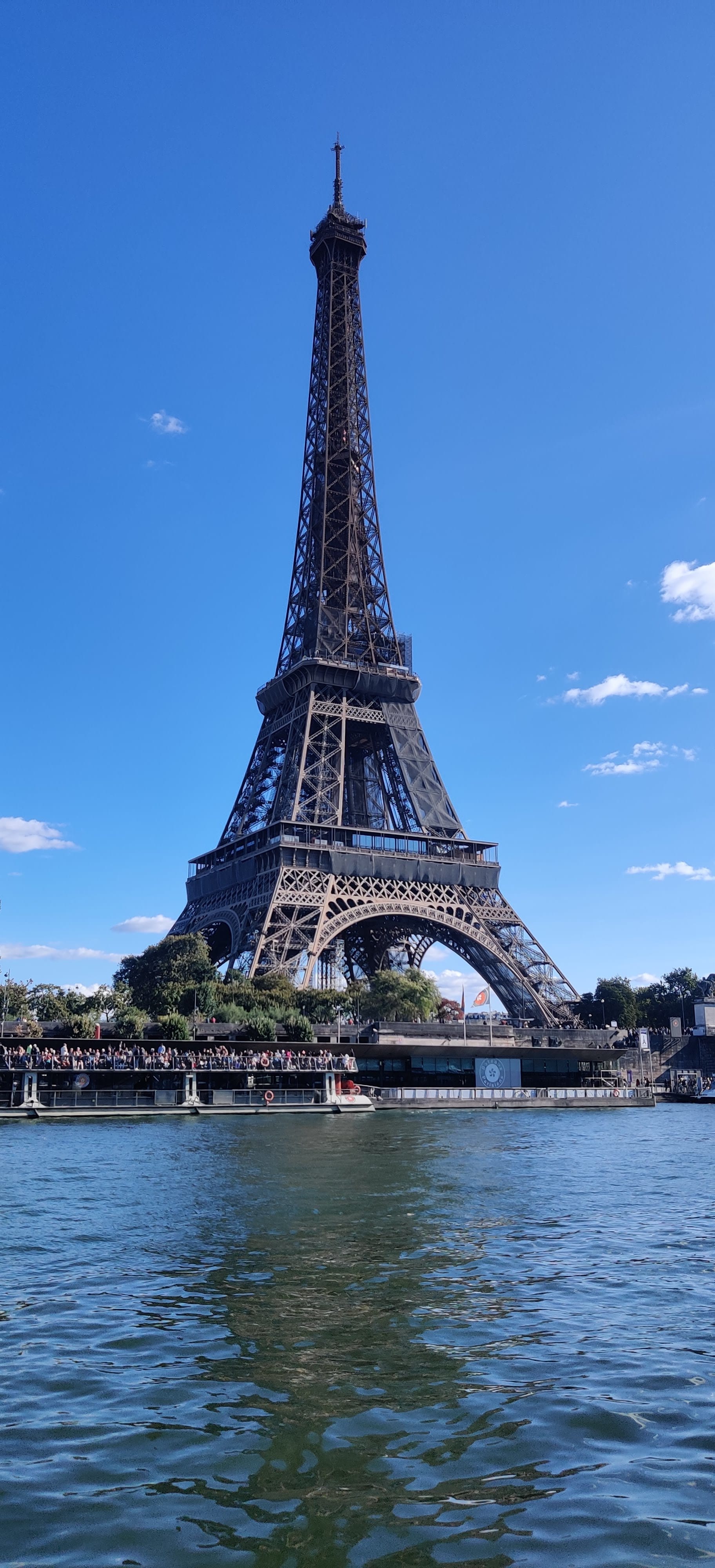 Eiffel Tower from bank of river Seine