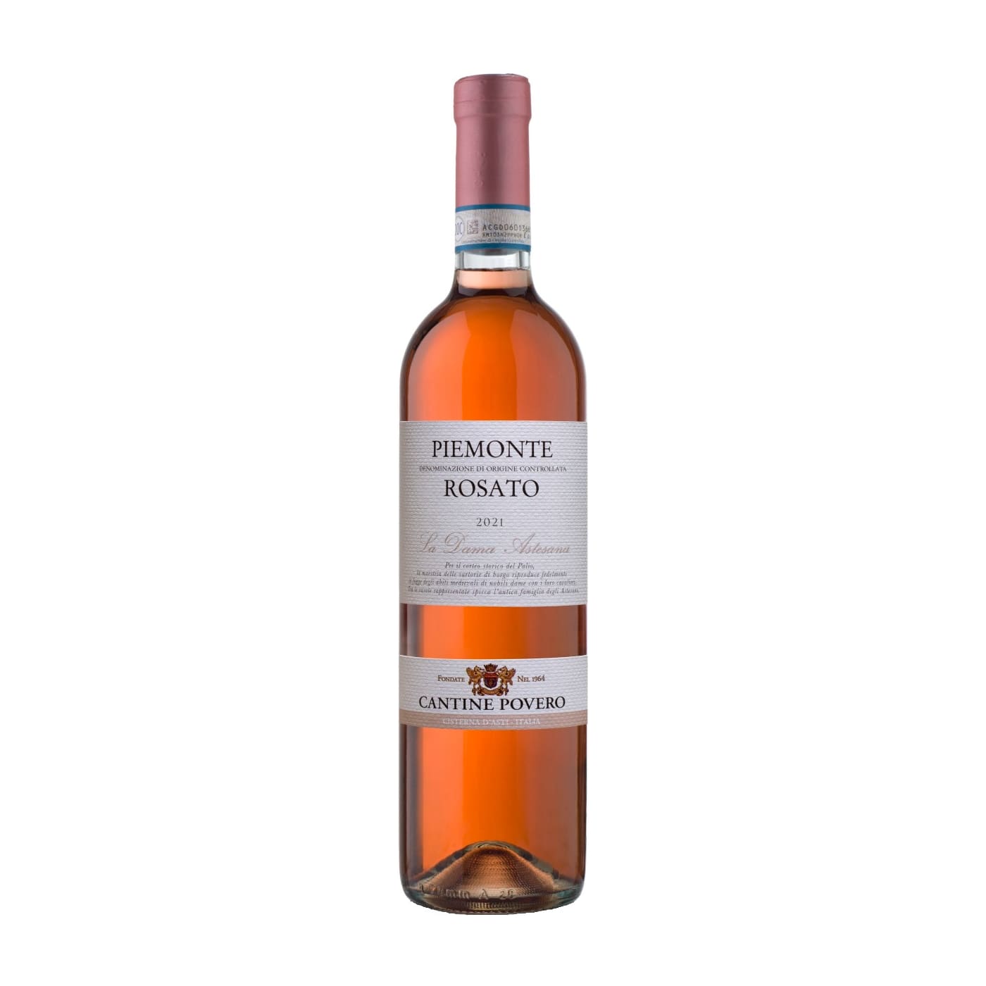 Povero La Dama Astesana Piemonte DOC Rosato 2024 - Italiensk rosévin - AndrupVin