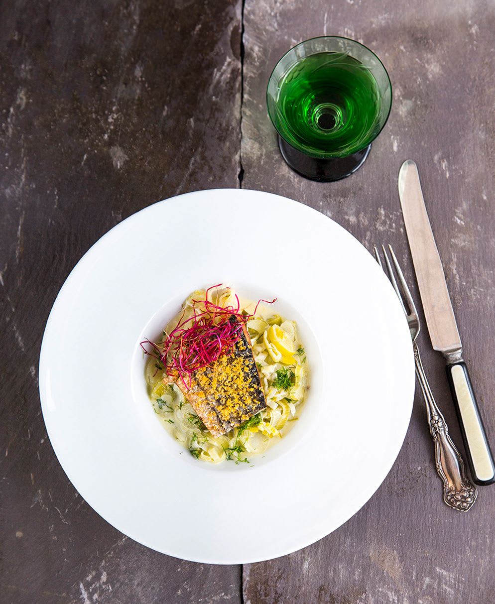 Røget multe på porre anrettet Røget multe på porre anrettet