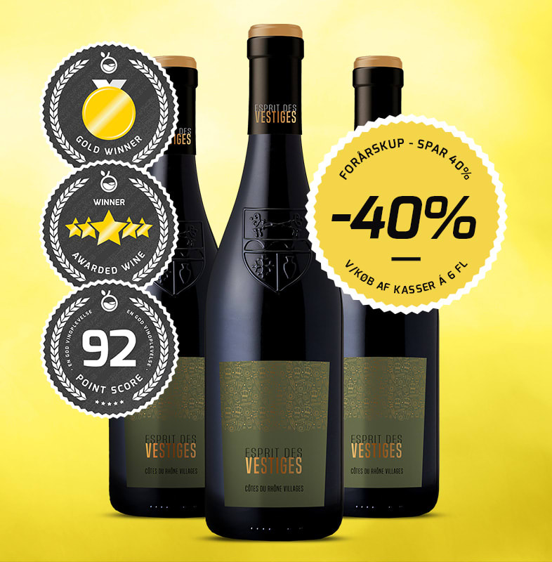 Forårskup - SPAR 40% på Vestiges Cotes du Rhone Villages Forårskup - SPAR 40% på Vestiges Cotes du Rhone Villages