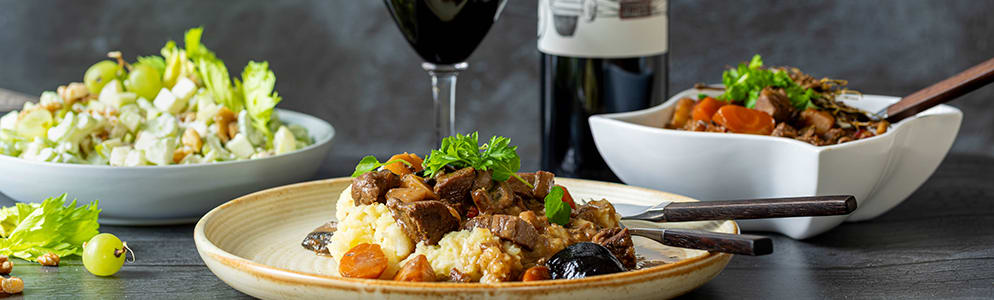 Vildtgryde banner Vildtgryde med waldorfsalat og urtemos banner