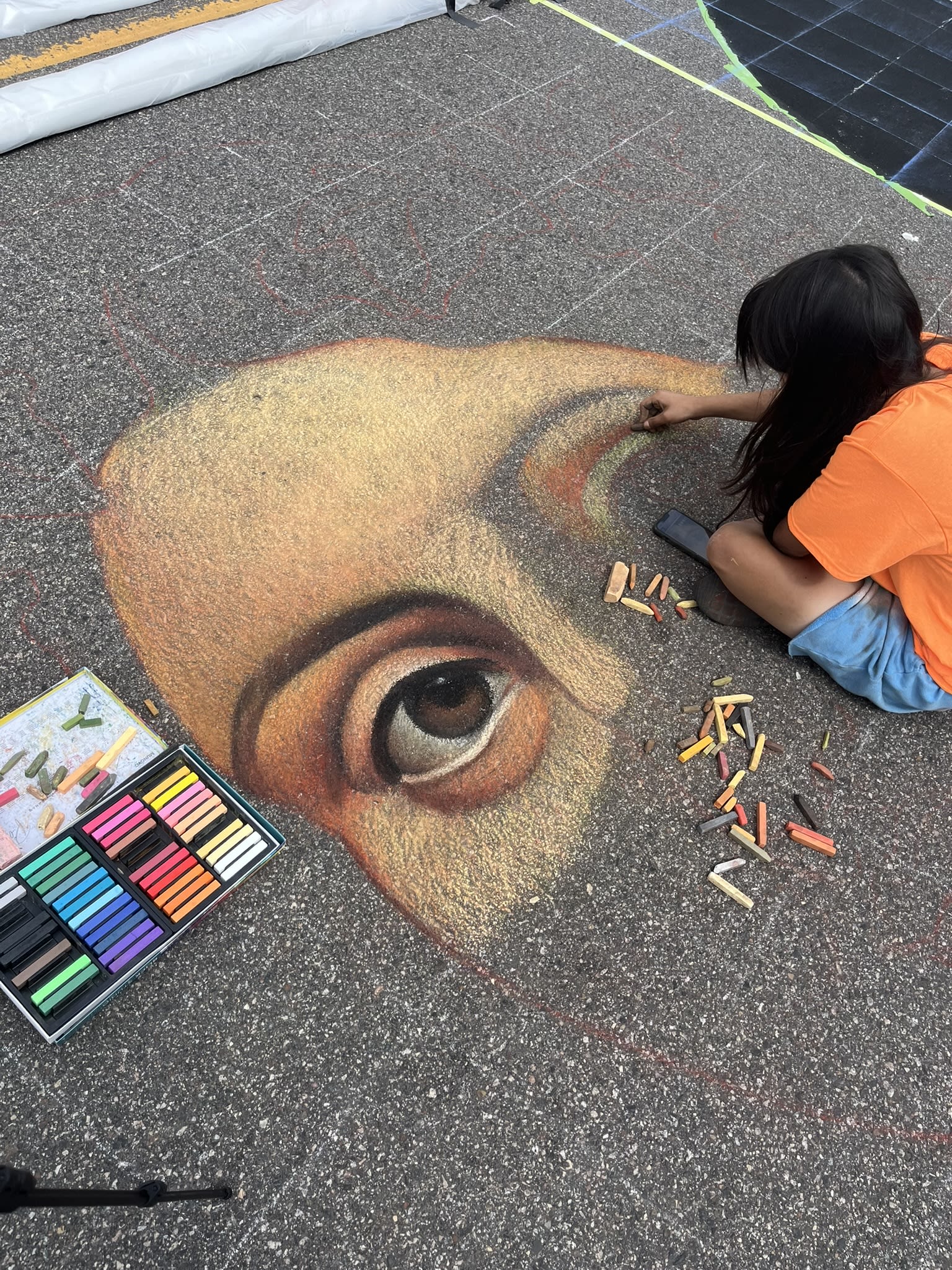 The piece in progress, early hours