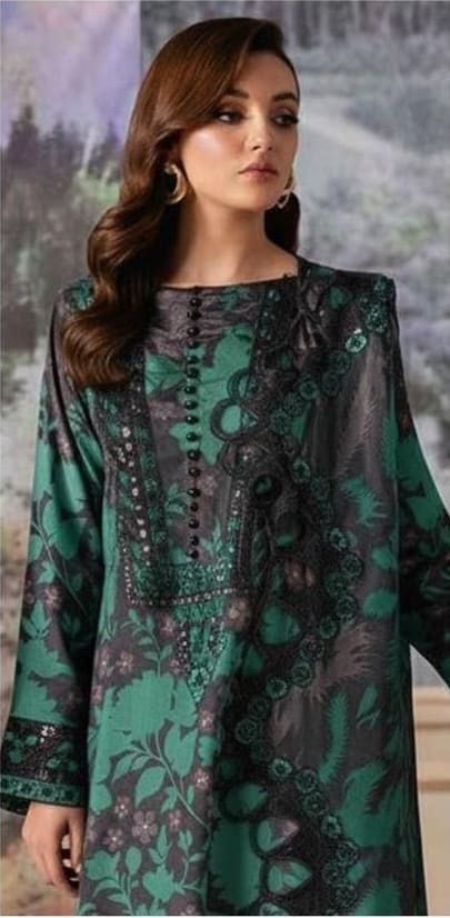 4 Side Lace Digital Print Lawn - Ramsha