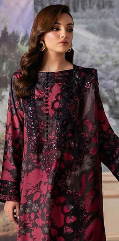 4 Side Lace Digital Print Lawn - Ramsha