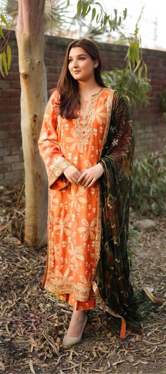 Floral Digital Print Airjet Lawn - Aneela's
