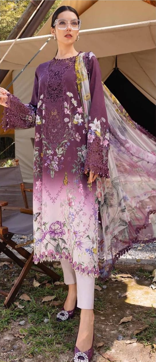 Floral Digital Print Airjet Lawn - Maria.B